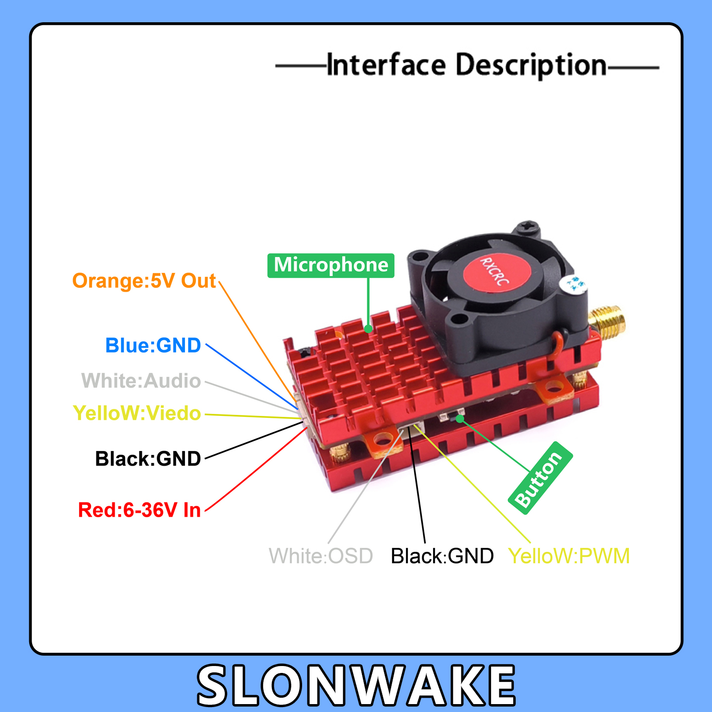 SLONWAKE 5.8G 2W VTX FPV 1800T - đánh giá và giá Drone Aerial Photography